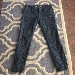 Pilcro leopard print jeans with zippers